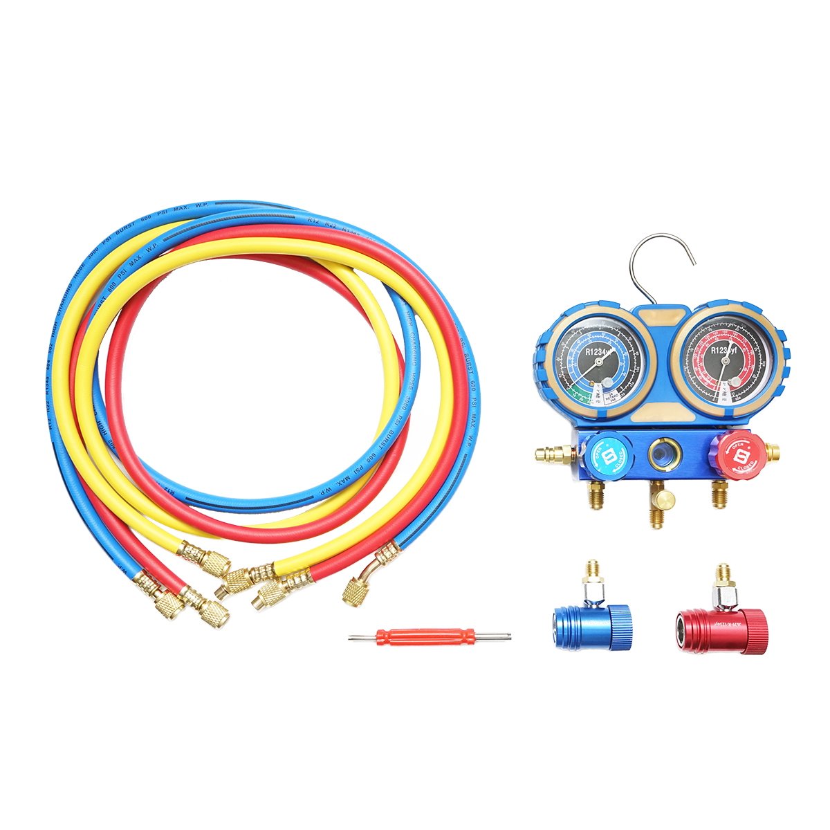 Trusa verificare si incarcare instalatii aer conditionat auto, freon R22, R32, R134a, R410a